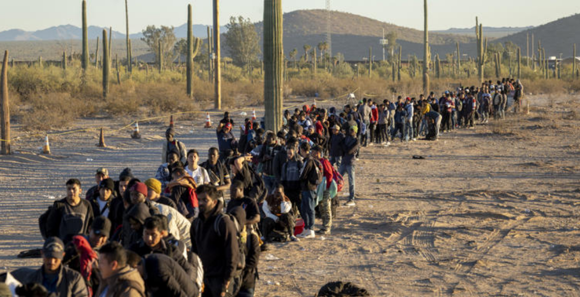 Immigrants Line up at a Remote US Border Patrol The US Undocumented Population Reaches 10.99 Million as Trump Promises Deportations
