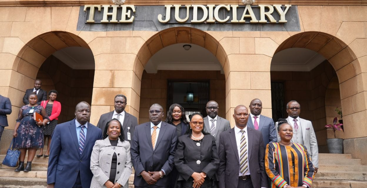 Members of the IEBC Selection Panel in a Group Photo With Chief Justice Martha Koome President Ruto Names Nine-Member Panel to Recruit New IEBC Commissioner