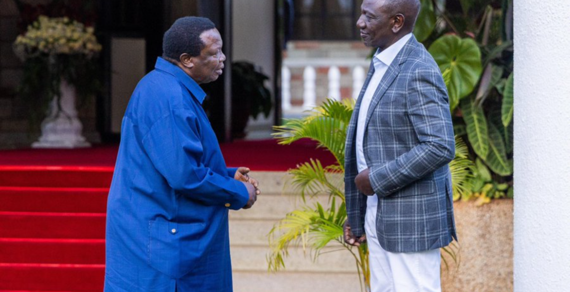 Cotu Secretary General Francis Atwoli with President William Ruto Atwoli Challenges Gachagua's Strategy to Mobilize Kenya's Workforce Against Ruto