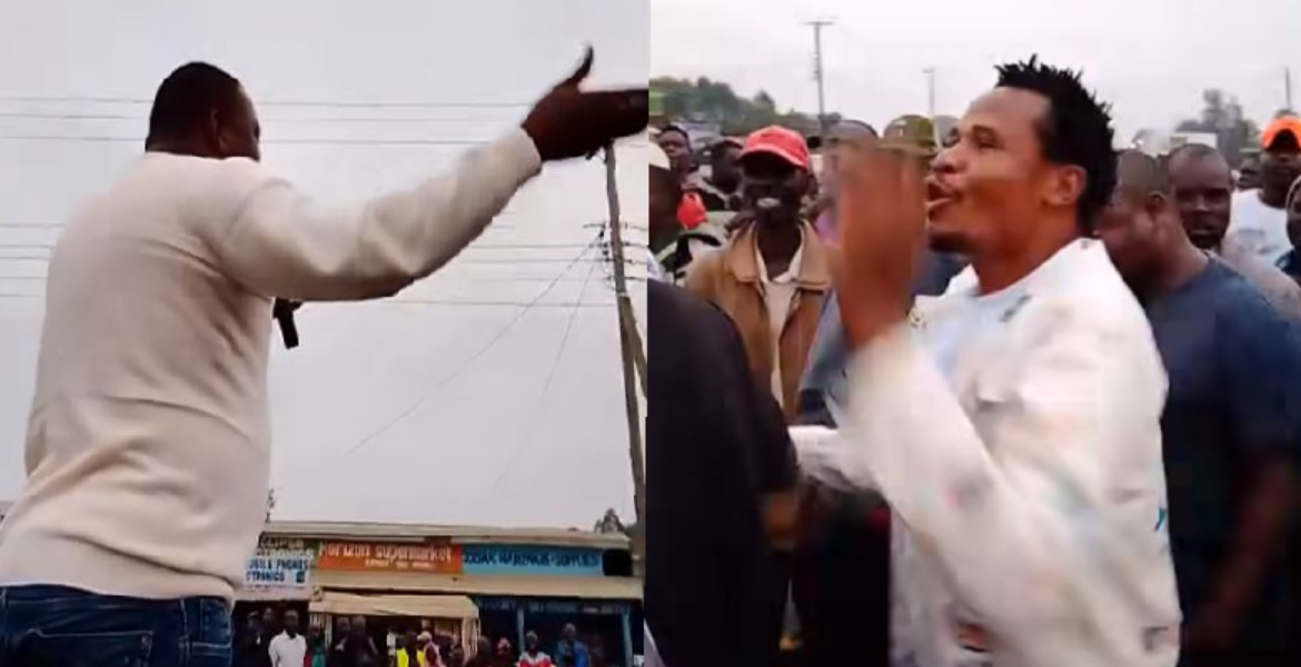 Former Sports CS Echesa and Mumias East Member of Parliament Peter Salasya MP Salasya and Former Sports CS Echesa Clash Publicly at Shianda Market
