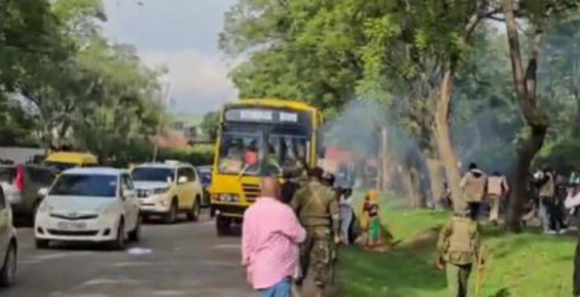 Tear gas That was fired During the Protest Kenya Gov't Use of Excess Force Over 'Echoes of War' Play by Butere Girls Condemned