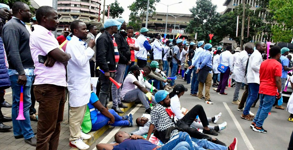 Universal Health Coverage (UHC) Workers Protest Over 1,000 Kenyan Doctors on Strike, Leaving Patients Without Care