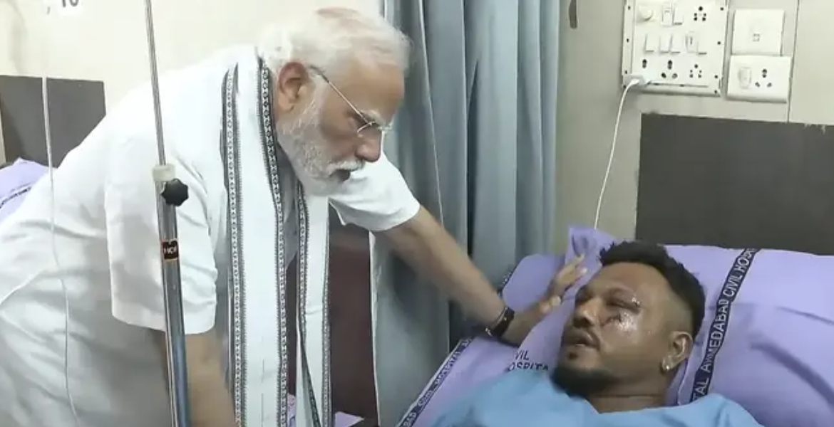 Vishwash Kumar Ramesh was Visited by Narendra Modi, the Indian Prime Minister Air India Sole Survivor Narrates How He Escaped Through Broken Fuselage