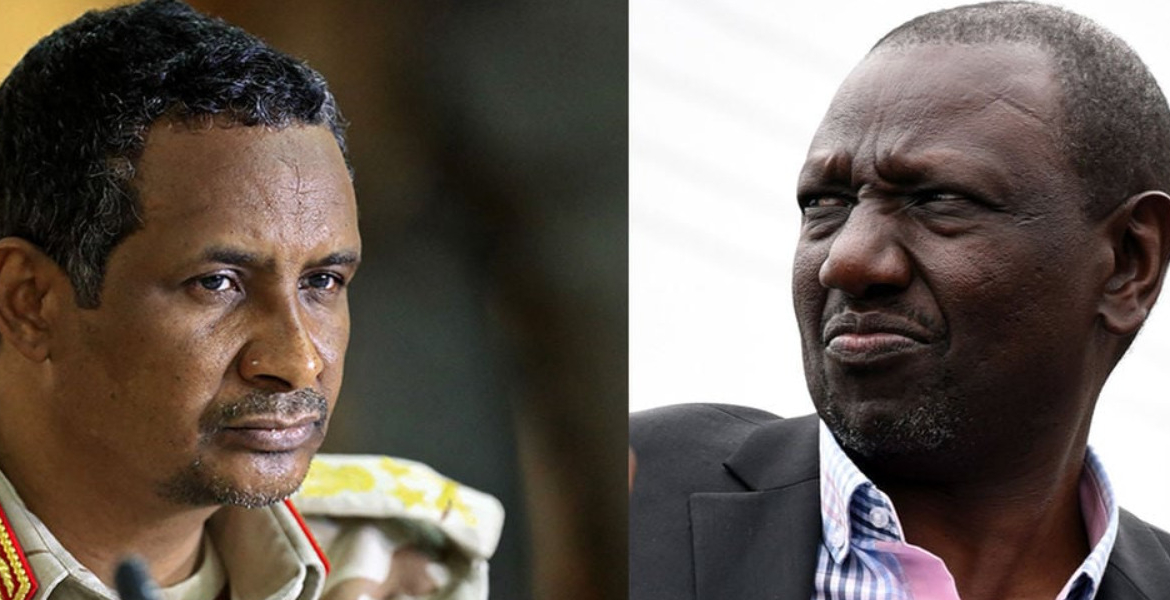 President William Ruto and Hemedti /Nation Exposed: Kenya Faces Scrutiny Over Alleged Arms Supply to Sudan