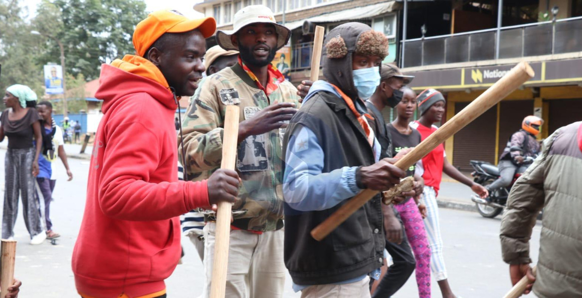 Men Armed With Rungus Criminal Gangs Attack Protesters as Ojwang Demonstrations Rock Nairobi