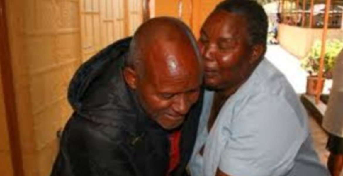 Selina Paulo hugs her Elder brother Philipo Paulo Tanzanian Woman Reunited with Family After 17 Years in Kenyan Psychiatric Hospital