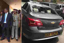 Rowdy Youths Pelt Stones at Interior CS Fred Matiang'i Entourage in Nairobi