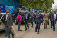Kenyans Watch as President Uhuru Walks in the Streets of Nairobi