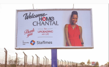Comedian Eric Omondi Erects Giant Billboard Outside JKIA to Welcome His Italian Fiancée Back to Kenya