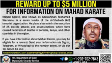US Gov’t Offers $5 Million Bounty for Information on a Top Al-Shabaab Operative 