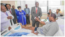 Gachagua Visits Presidential Escort Officers Involved in a Road Accident