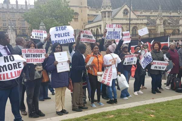 President Uhuru, Raila Supporters Drag their Rivalry to the Streets of London
