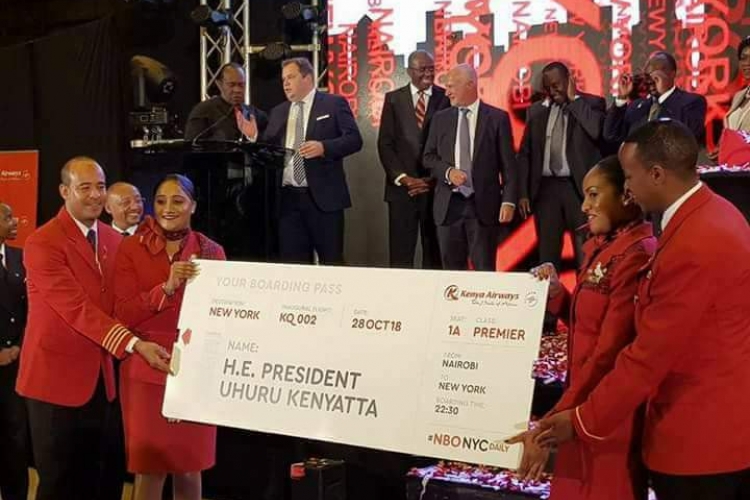President Uhuru Kenyatta to Fly in Kenya Airways' First Direct Flight to New York in October