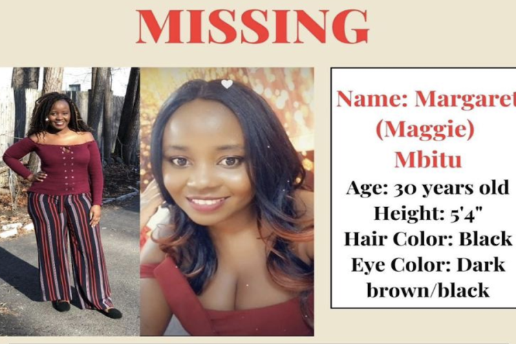 30-Year-Old Kenyan-American Woman Margaret "Maggie" Wanjiru Mbitu Missing in Halifax, Massachusetts